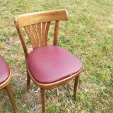 Set of 41 bistro chairs seated red skaï