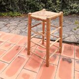 Tabouret en jonc et bouleau 1960