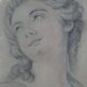 Portrait of a romantic young woman drawing signed circa 1900 47x42 cm SB