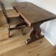 Rustic Spanish table and chair from the late 19th / early 20th century in solid oak.
