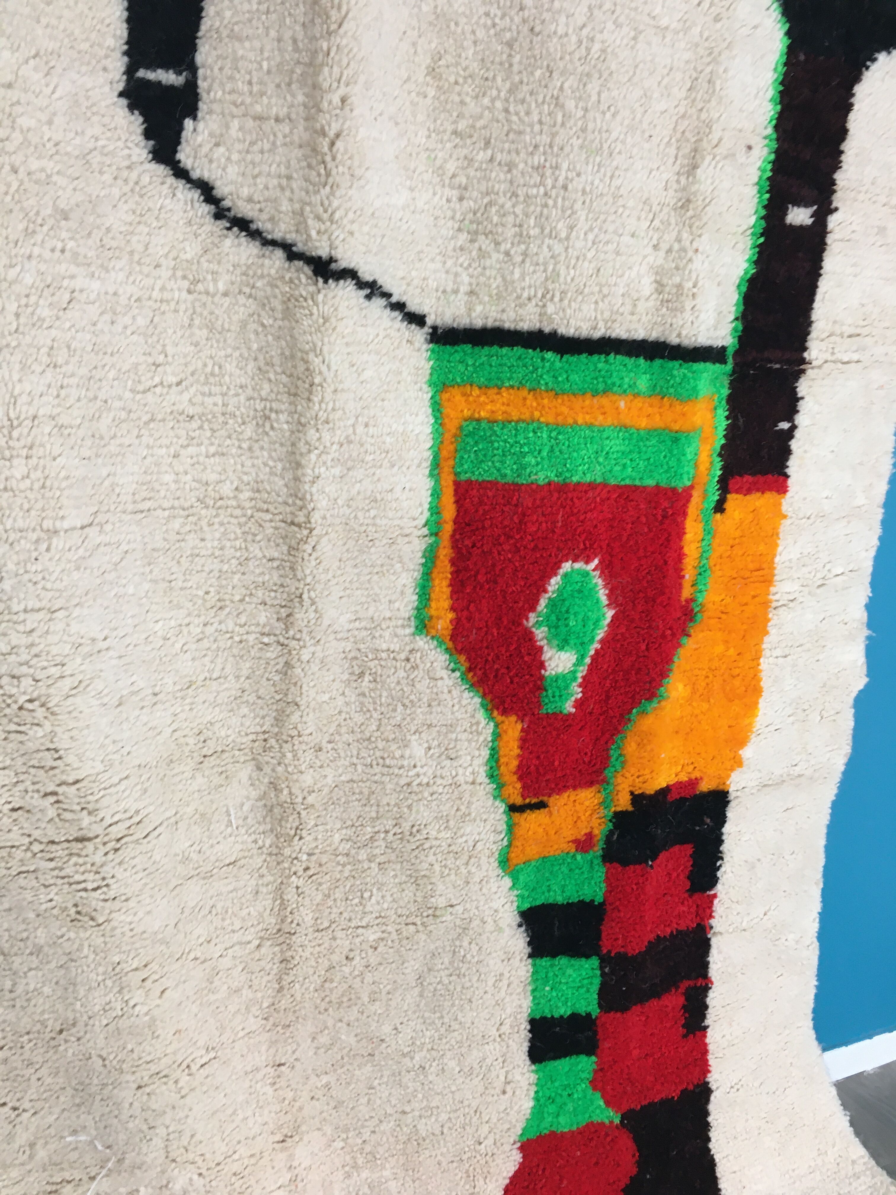 Berber carpet azilal 260x150 cm knoted hand in Morocco