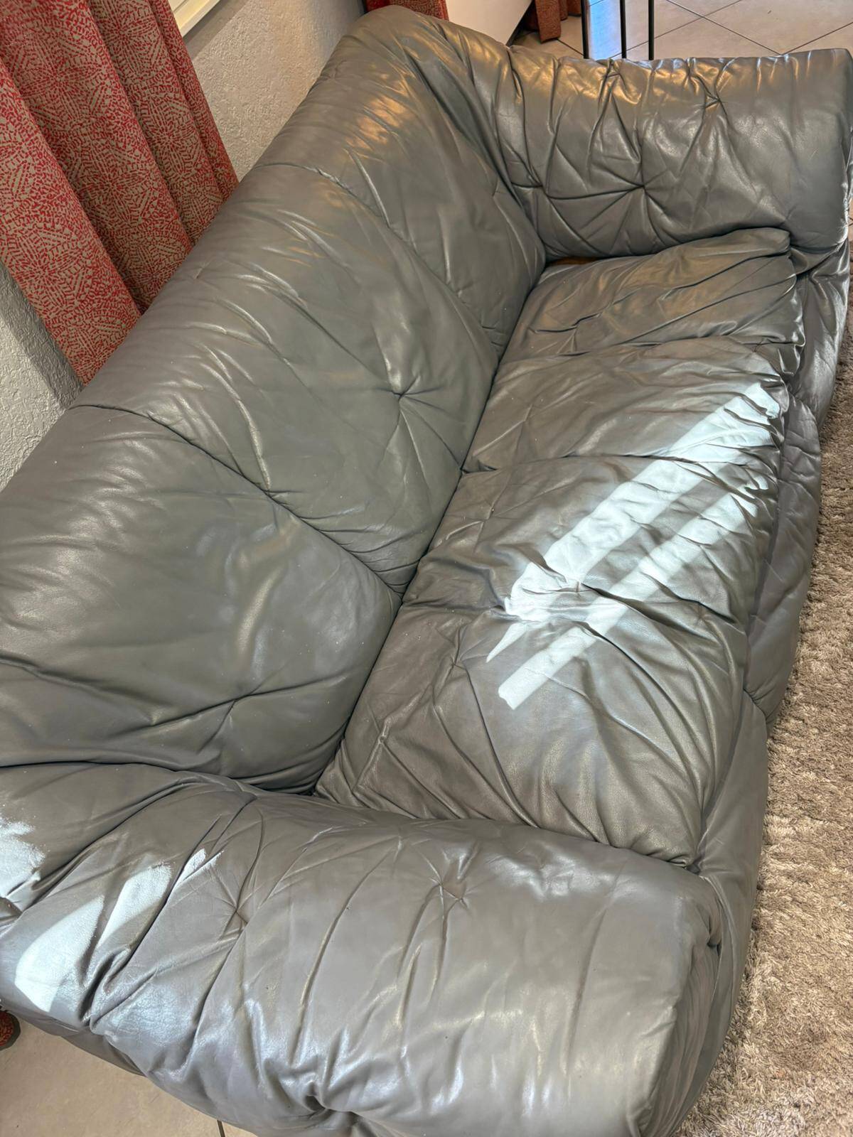 3-seater sofa line roset sloop range grey leather