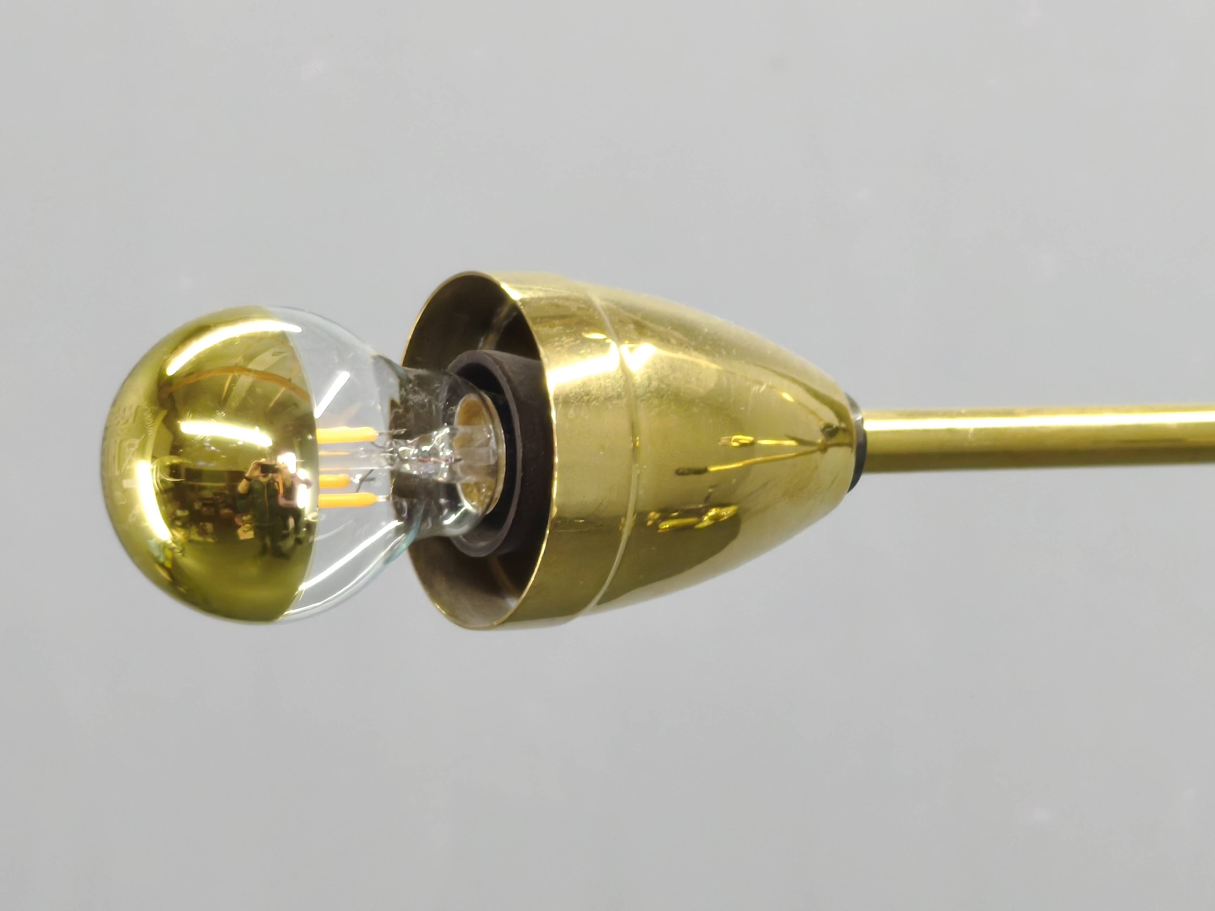 Italian Stilnovo Style Brass Sputnik Chandelier, 1970s