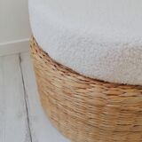 Fabric pouf buckle, end of sofa