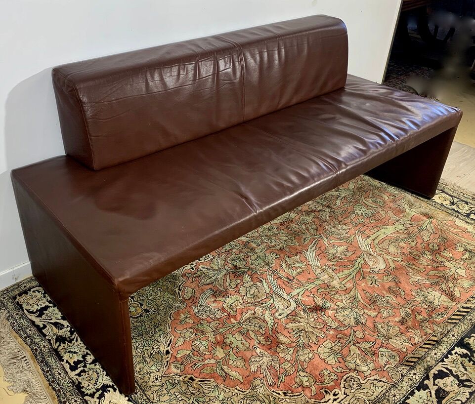 Walter Knoll bench, brown leather