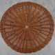 Mid-Century Woven Rattan, Wicker and Iron 2-Tier Round Coffee Table, Italy