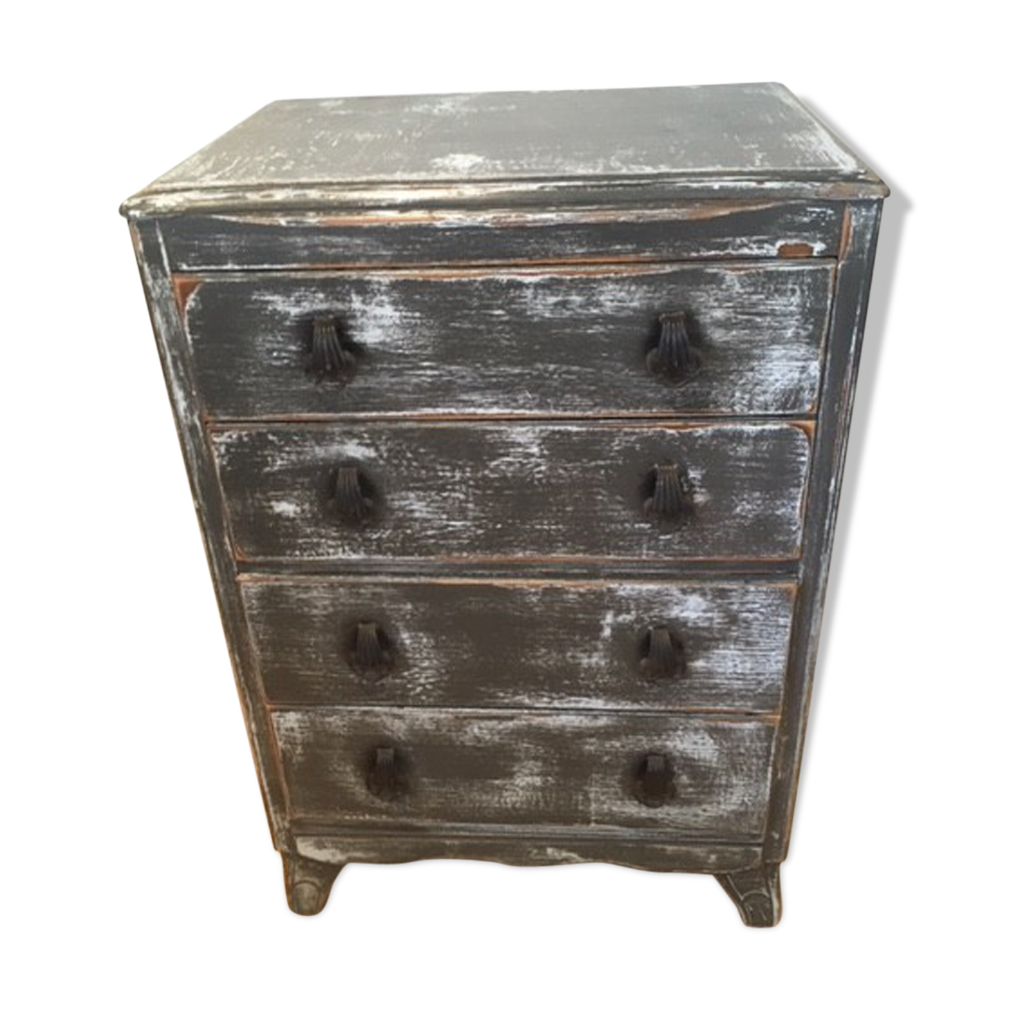 Blue grey patinated chest of drawers