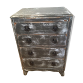 Blue grey patinated chest of drawers