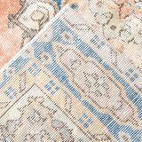 3x6 Rug For Living Room Pale Orange Blue Handmade Turkish Rug, 104x176Cm