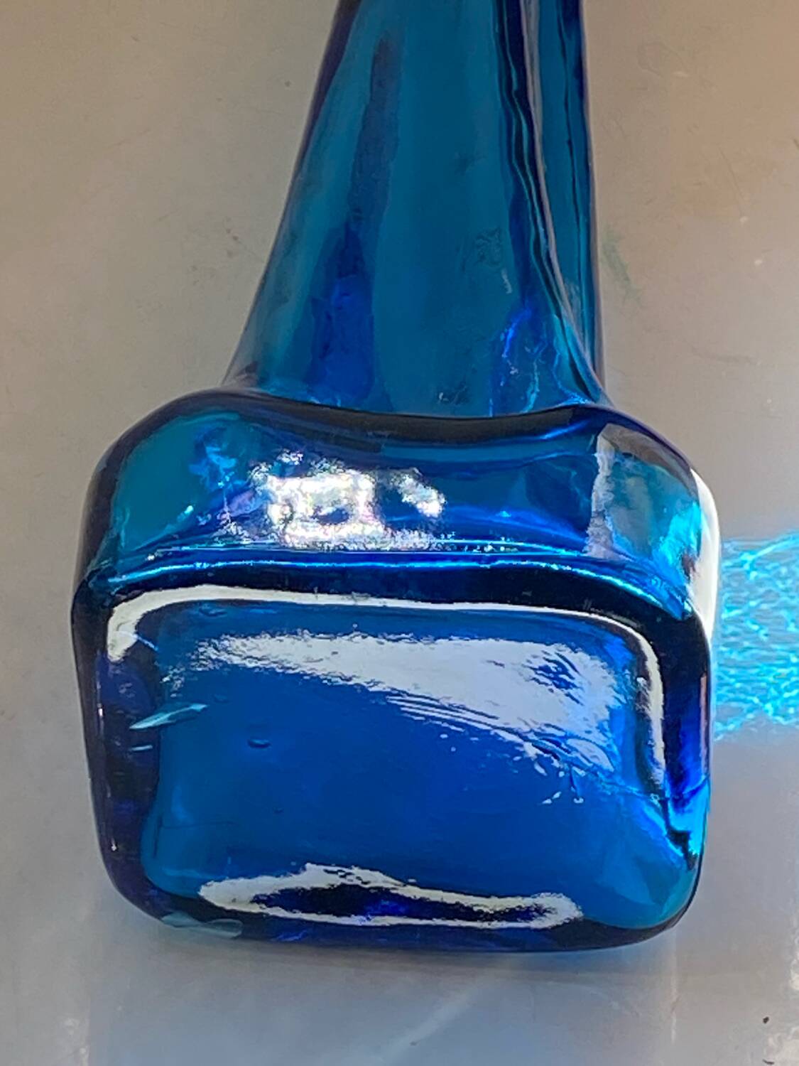 Blue glass vase, 1960s, Gunther Lambert