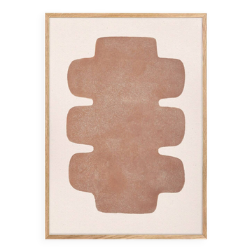 Peinture sur papier terracotta signée Eawy