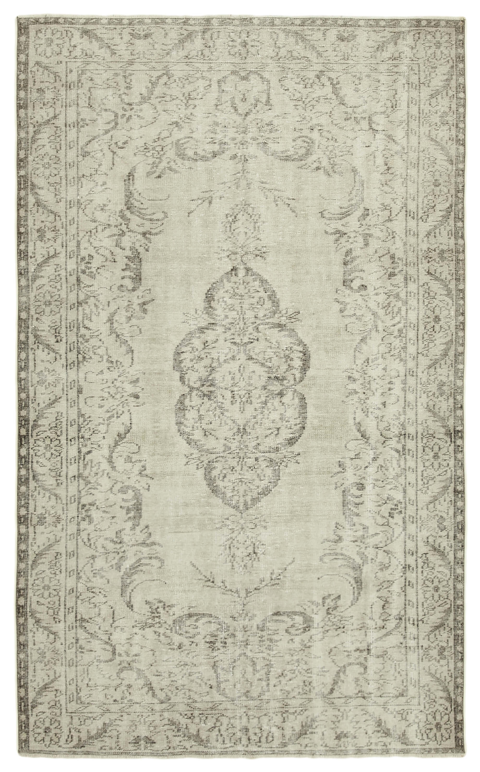 Handmade vintage oriental beige rug 169 cm x 291 cm