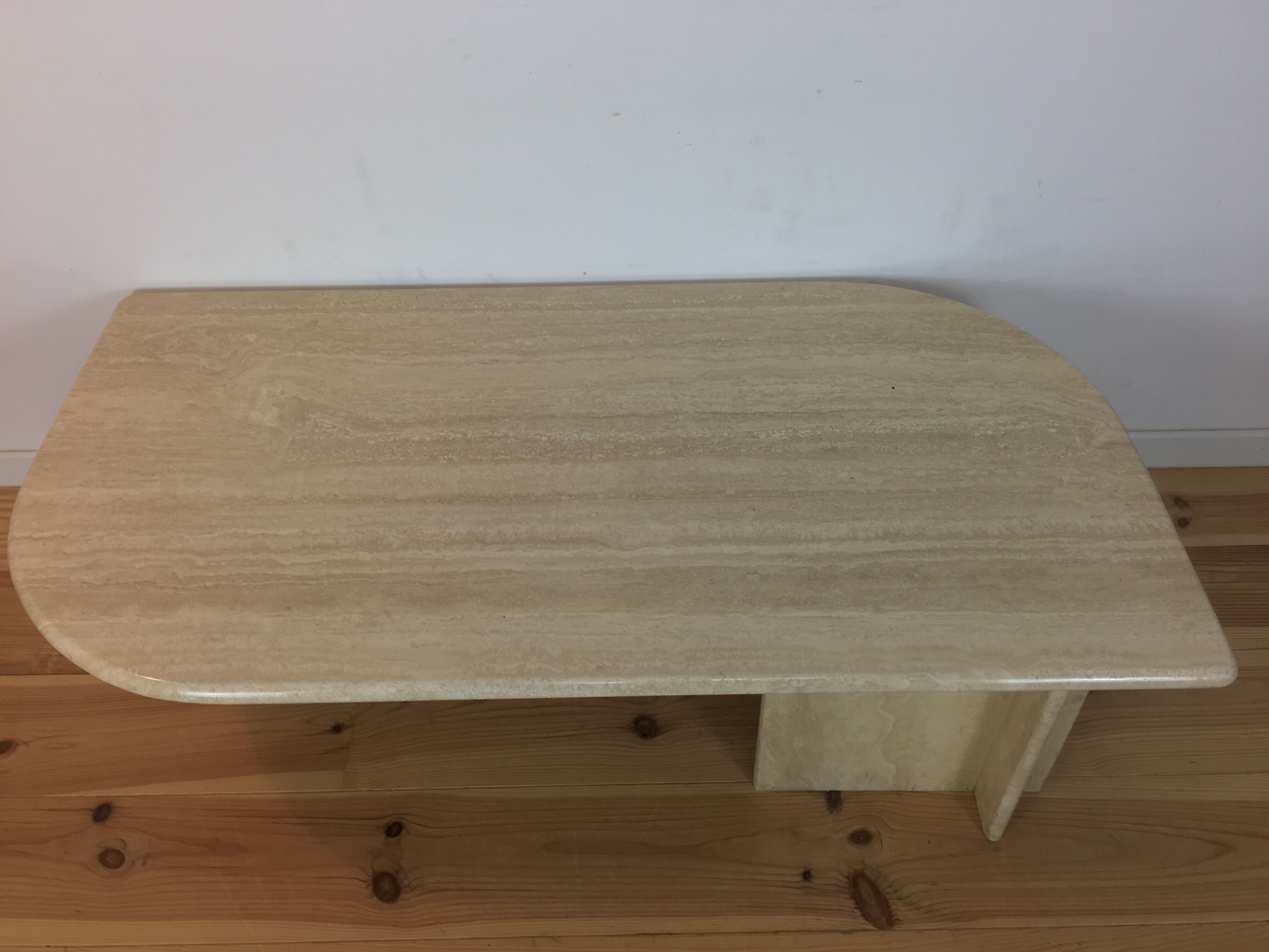 Travertine coffee table