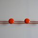 Vintage 70s orange lacquered metal 4-hook wall coat rack
