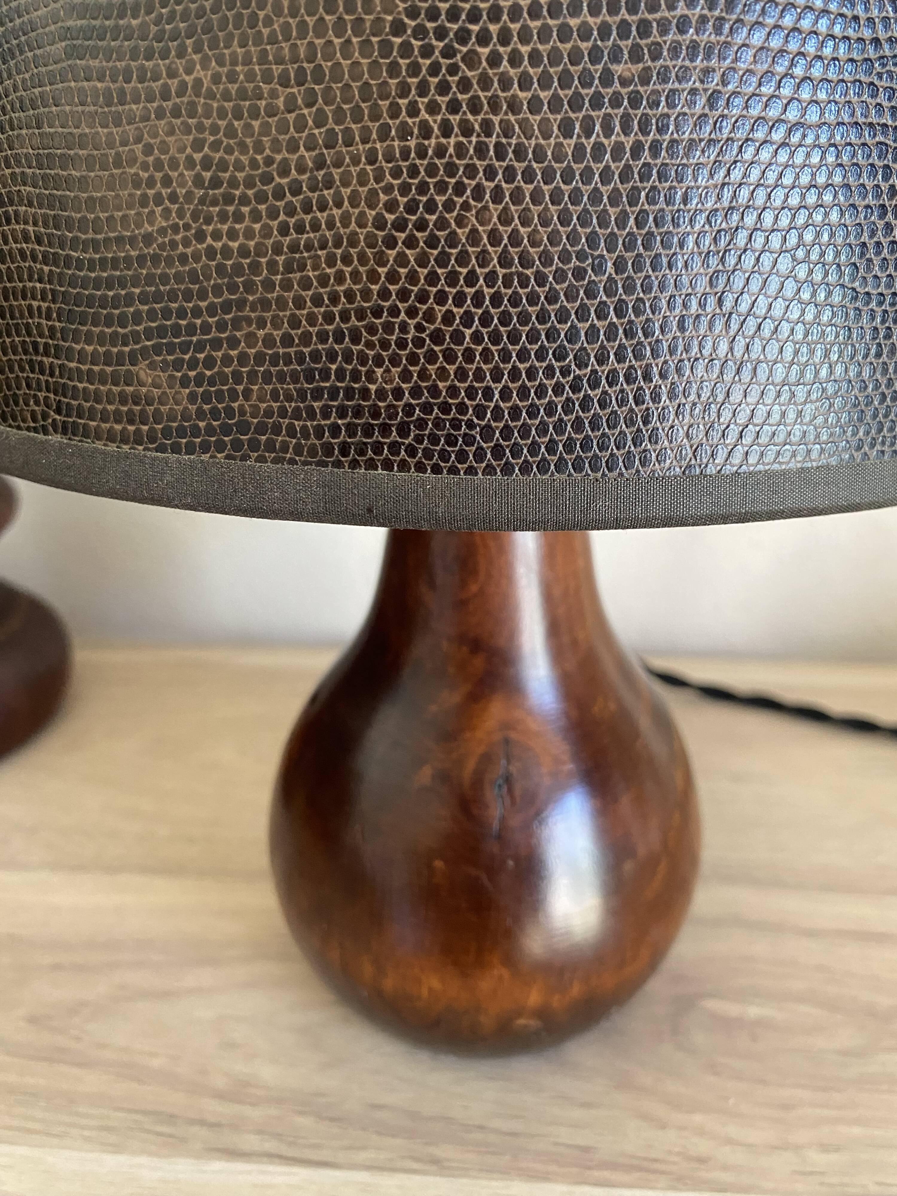 Wood lamp, fabric cable 2M, lampshade