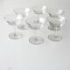 6 old champagne glasses vintage model glass square feet design