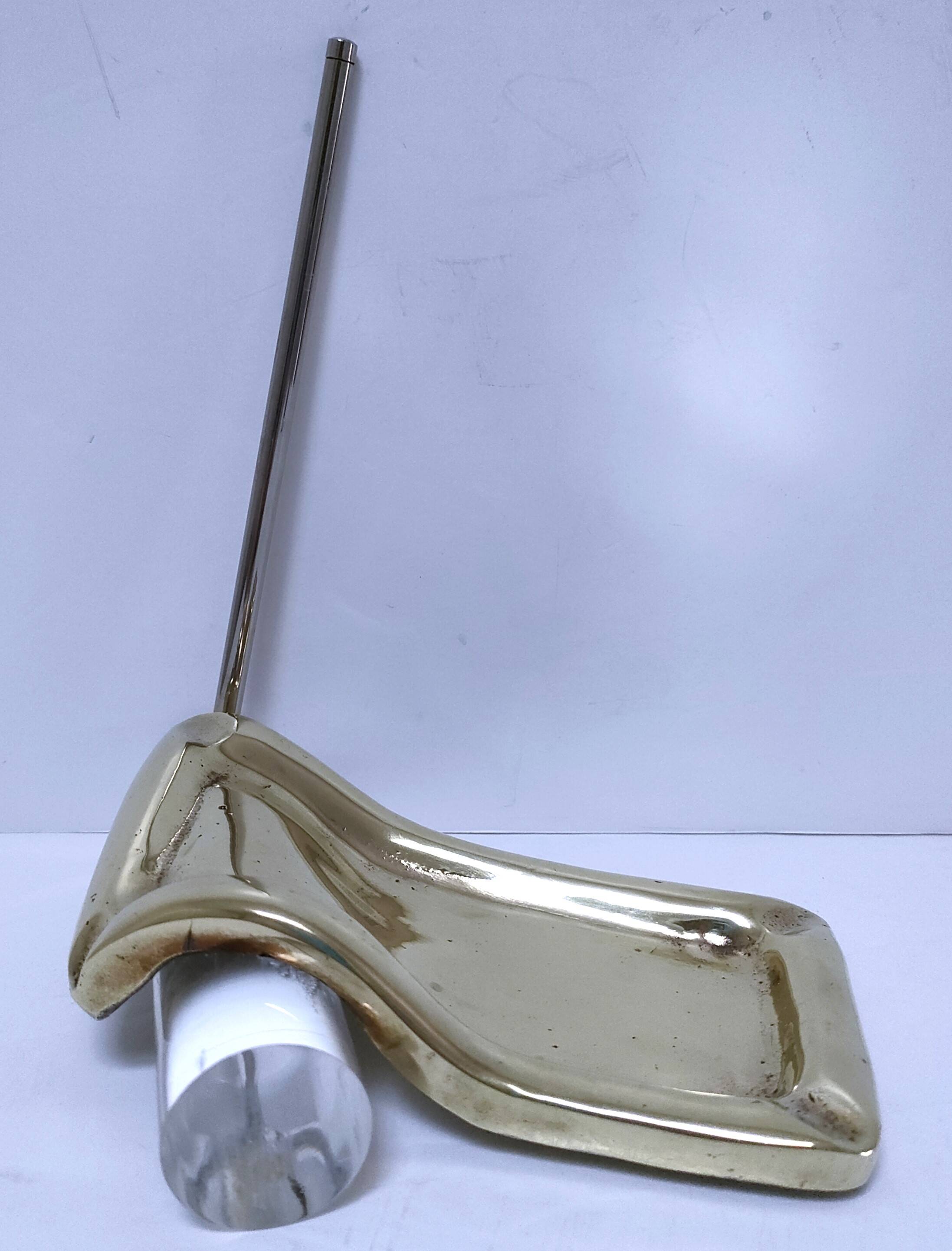 Bronze glass pen holder sculptural design