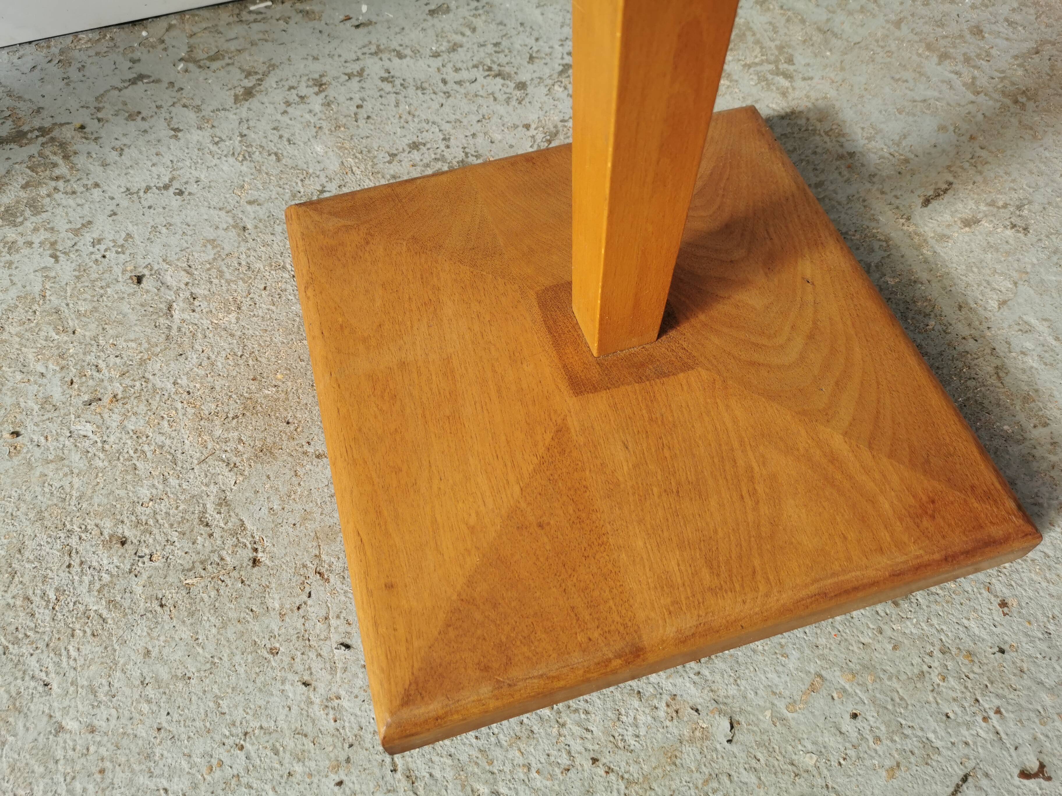 Art deco floor lamp Mazda chrome opaline wood