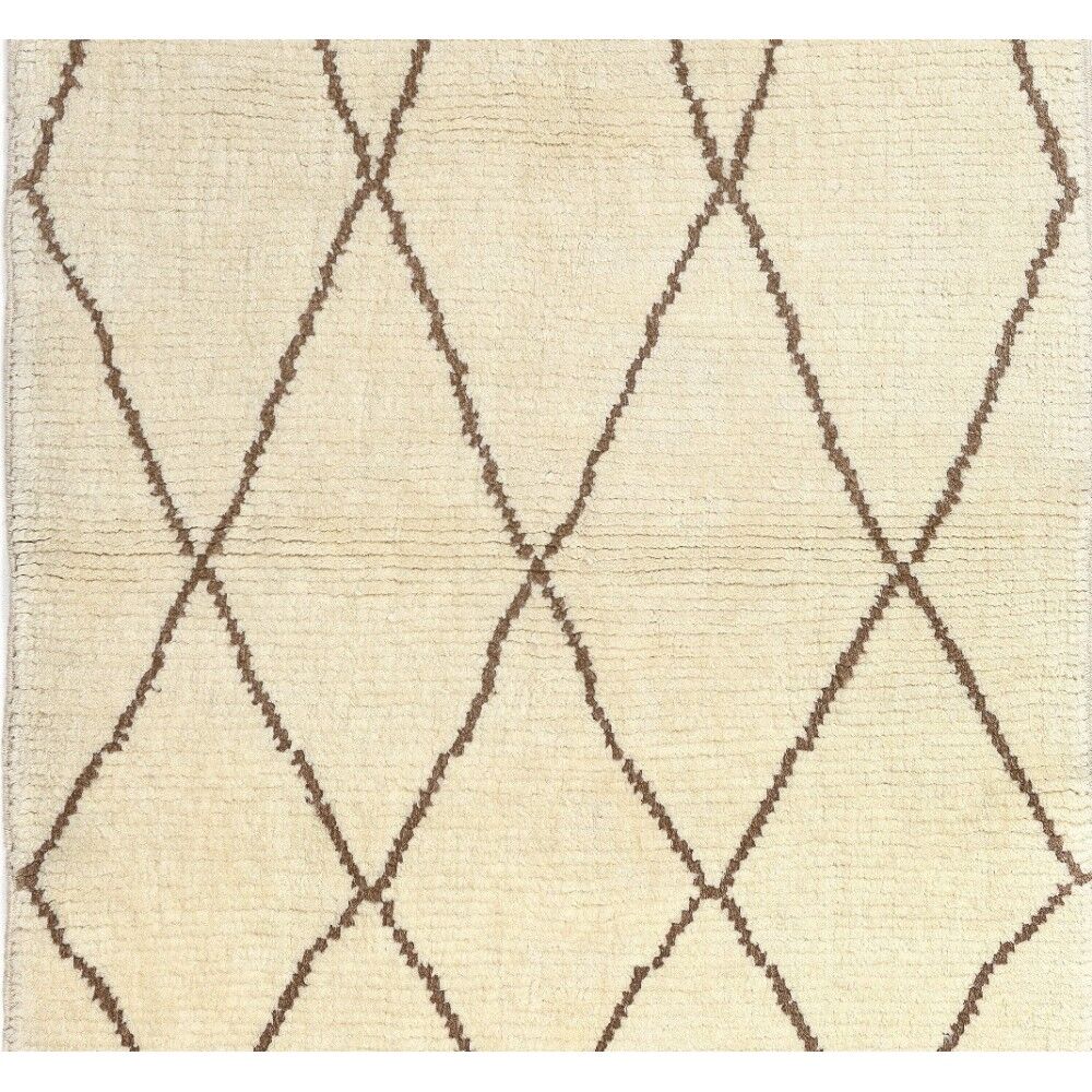 Modern Moroccan Rug, 100% Natural Undyed Wool, Custom Options Available
