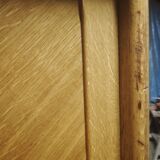 Vintage sliding wardrobe with 2 shelves, Scandinavian inspiration.