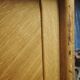 Vintage sliding wardrobe with 2 shelves, Scandinavian inspiration.