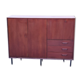 Enfilade scandinave en teck des années 50 piètement tubes section carrée