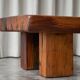 Brutalist coffee table in solid oak - 1920s