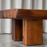 Table basse brutaliste en chêne massif - années 20