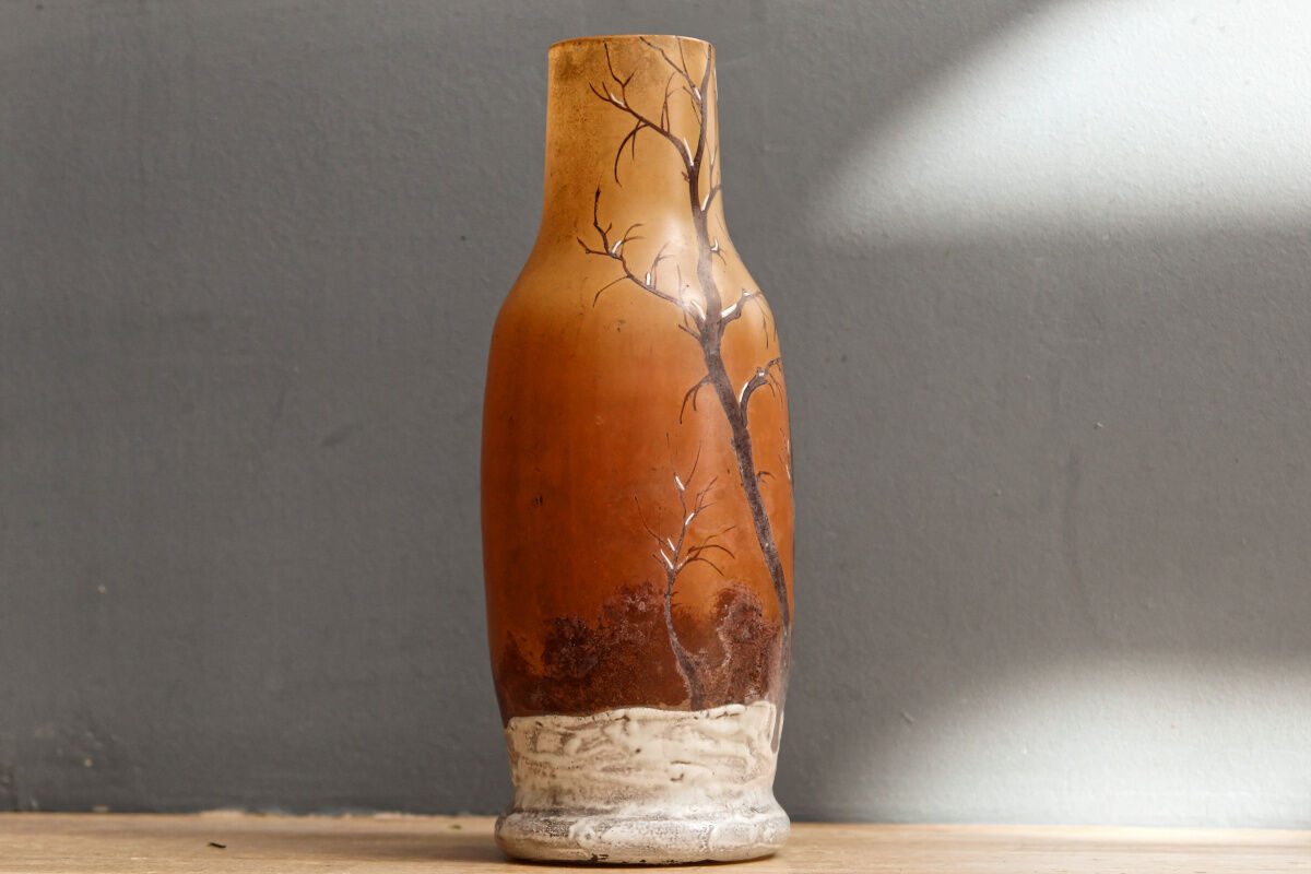 Vase glass paste by Legras