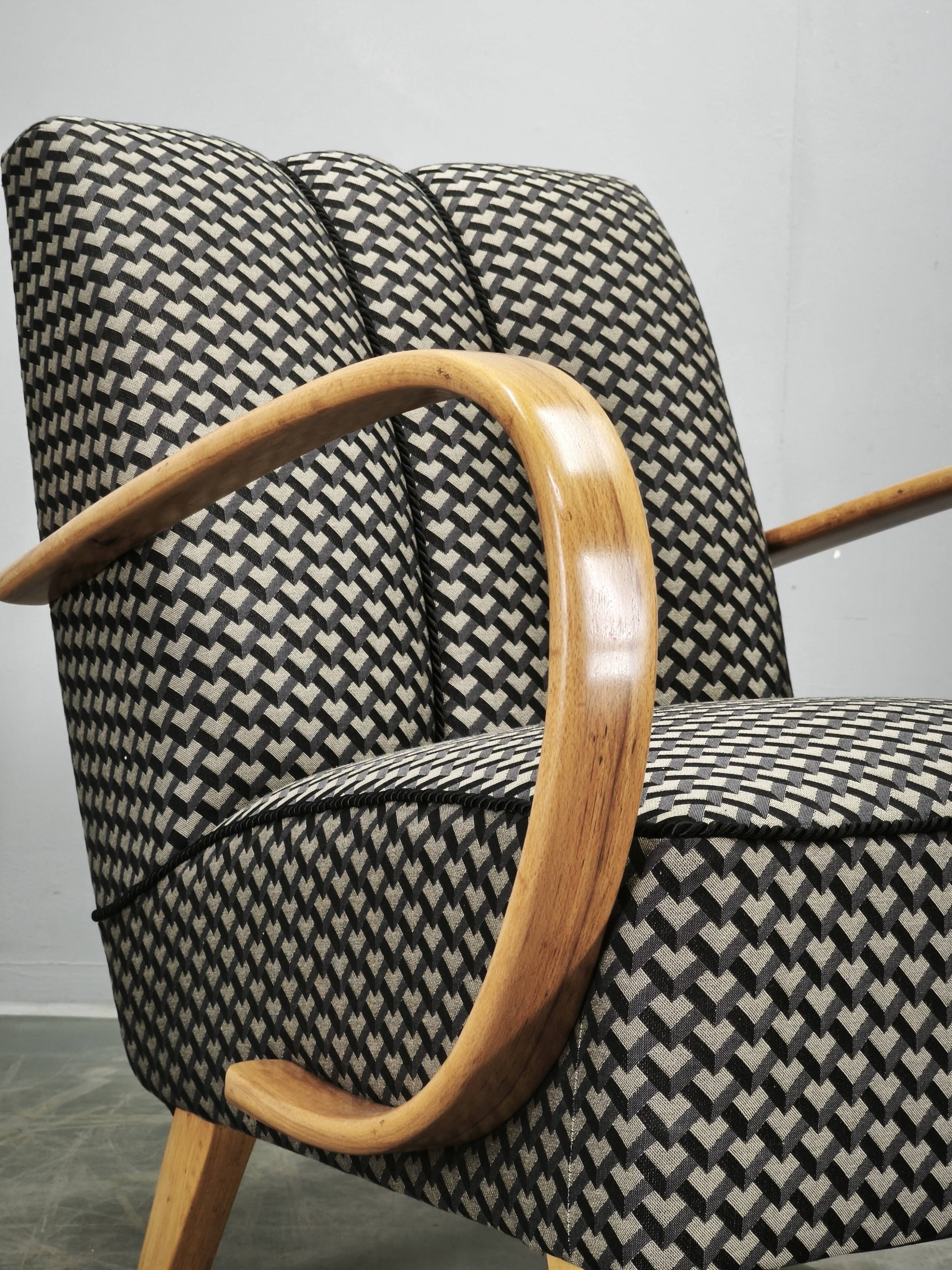 Art Deco Armchair by Jindrich Halabala, Czechoslovakia, 1940s