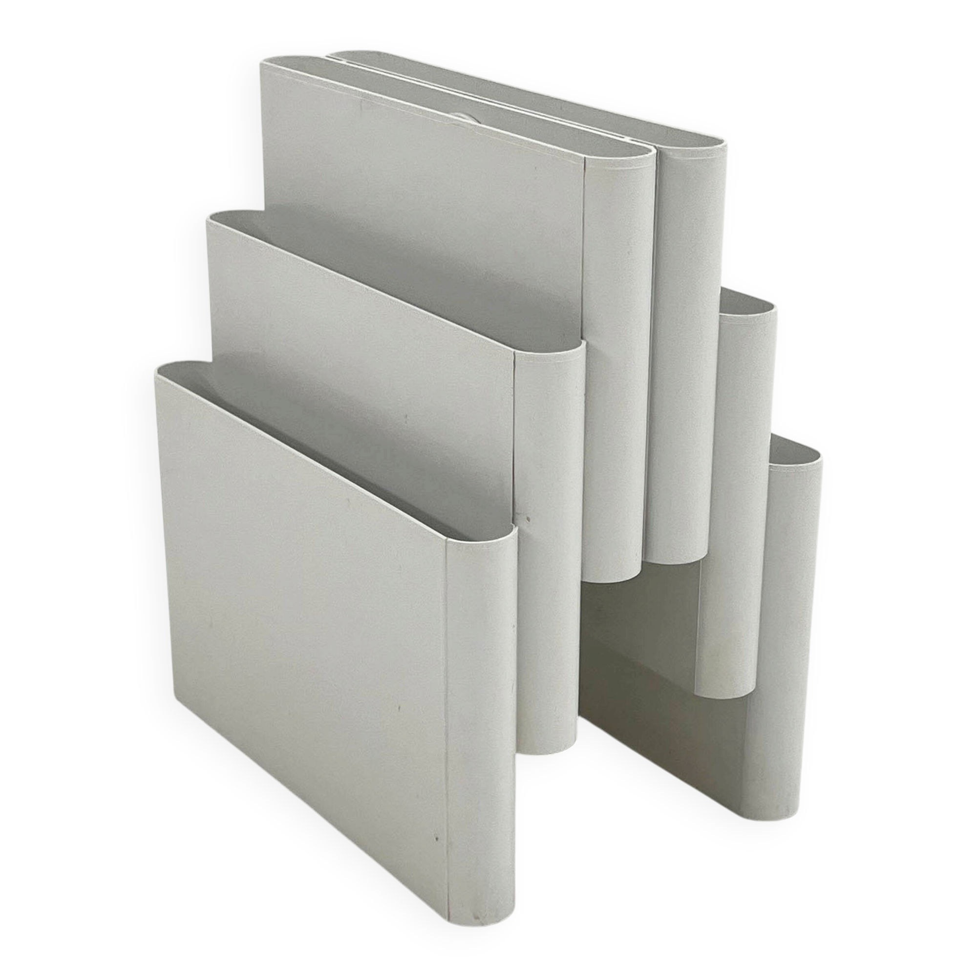 White magazine rack by Giotto Stoppino for Kartell, 1970
