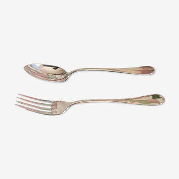 Silver metal baby cutlery