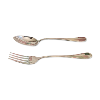 Silver metal baby cutlery