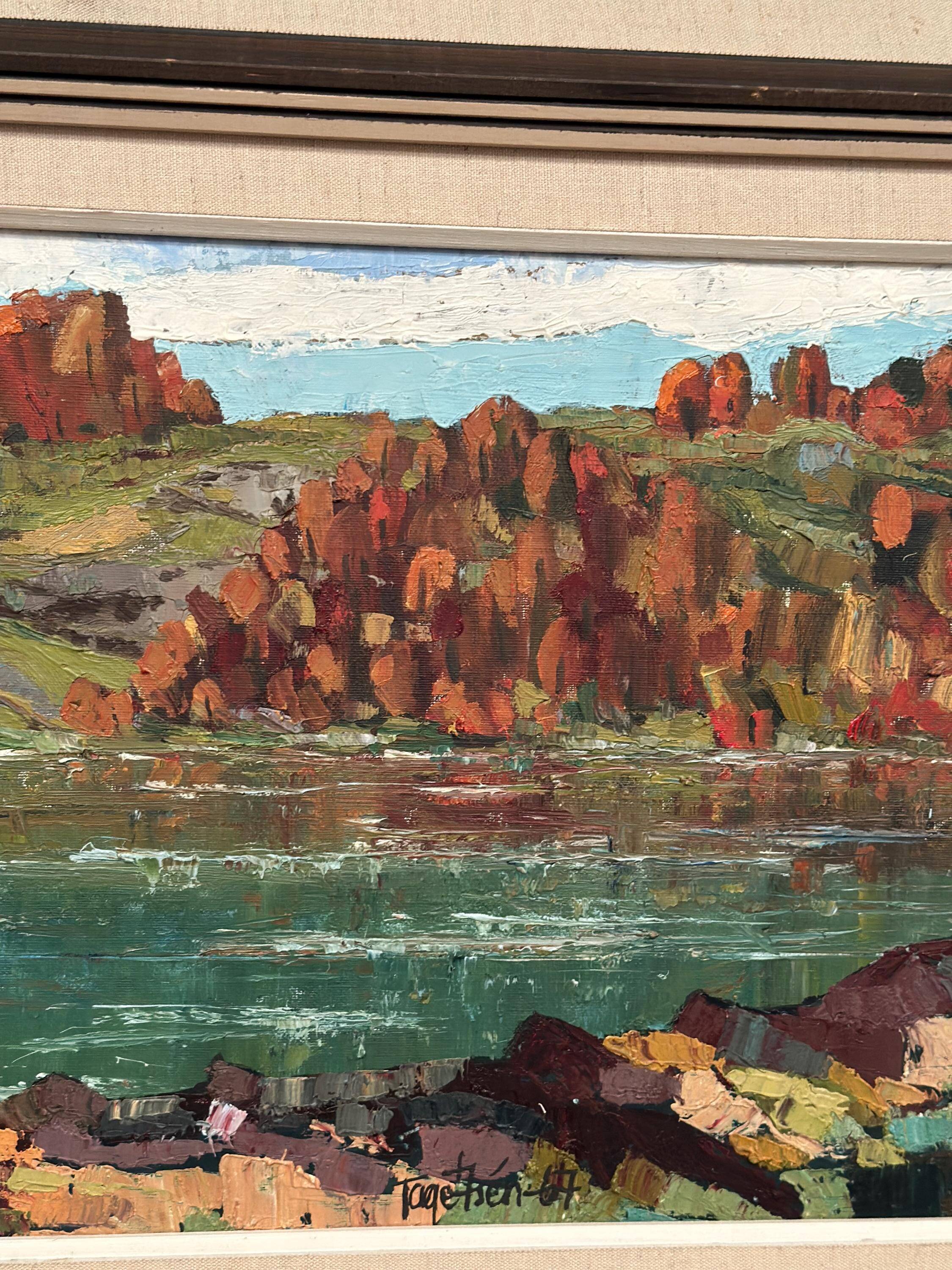 Swedish Oil On Canvas – “River View” By Tage Törngren