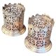 Pair of Silver-Plated Wine Bottle Coasters with Grape Vine Decoration Tableware