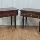 Pair of varnished wood bedside tables with gilding - vintage