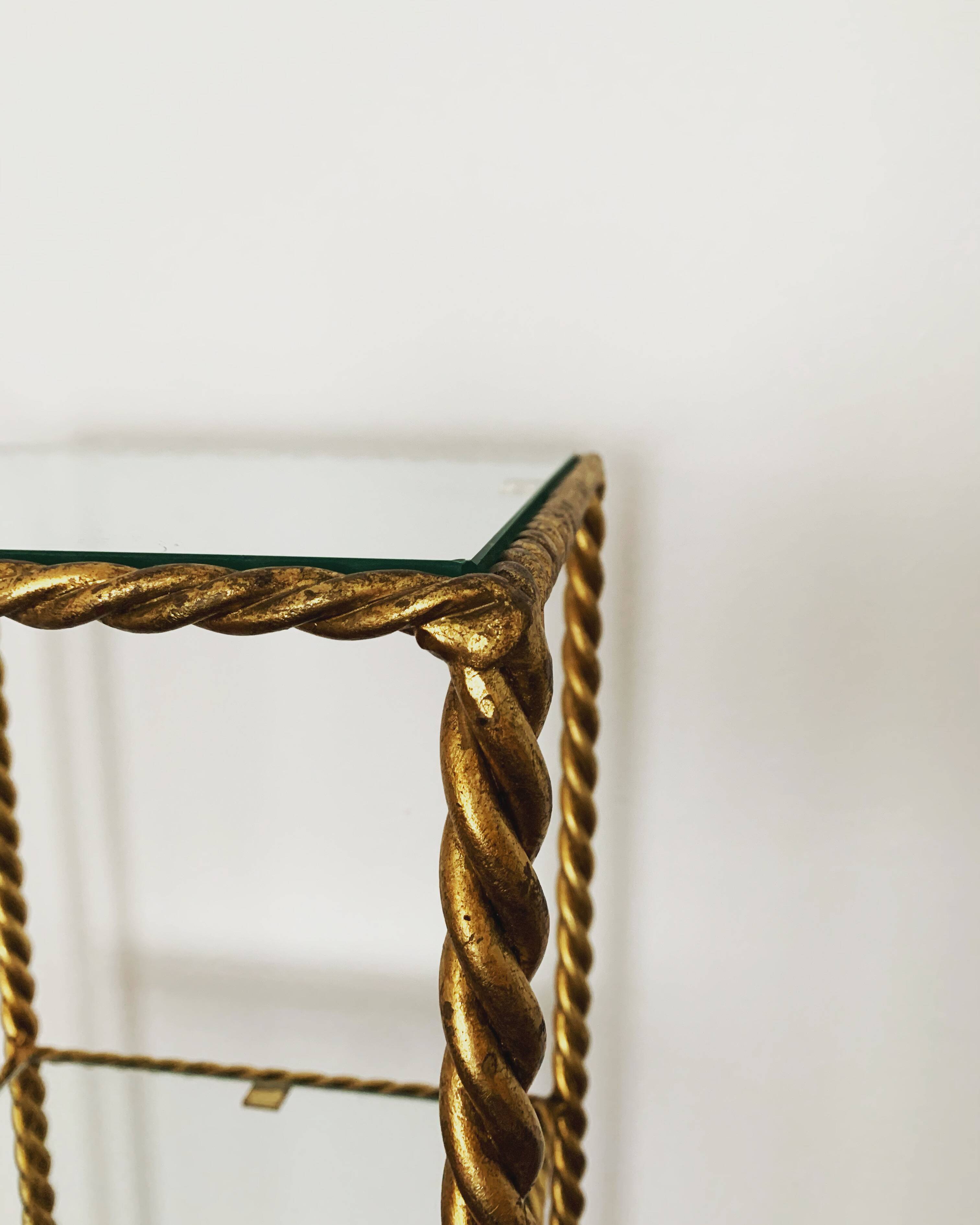 Gilded Italian Hollywood Regency Metal Shelf by Hans Kögl