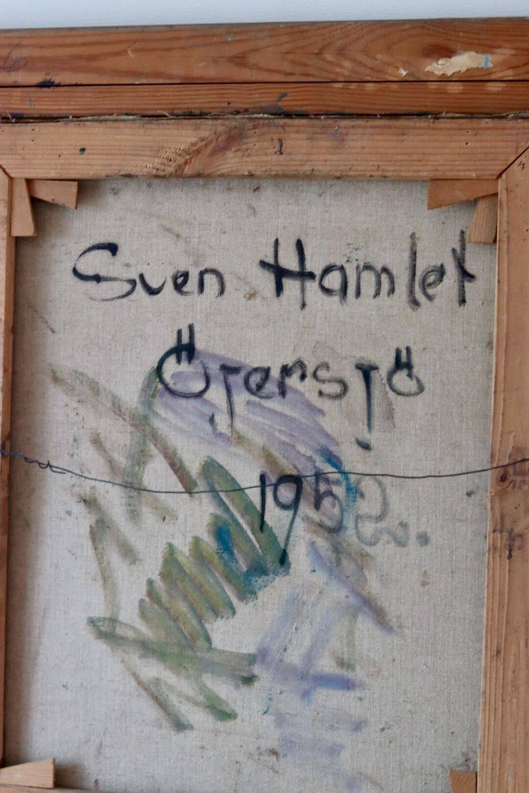 Huile sur toile suédoise originale du milieu du siècle « Öjersjö » par Sven Hamlet