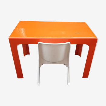 Bureau fibre de verre et chaise Gilac 1970