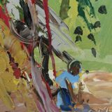 DOM, Vie de Famille, African painting, circa 1950