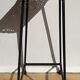 Tabouret haut en fer forgé et rotin, années 1950