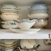 St Amand sauce boat in blue ironstone