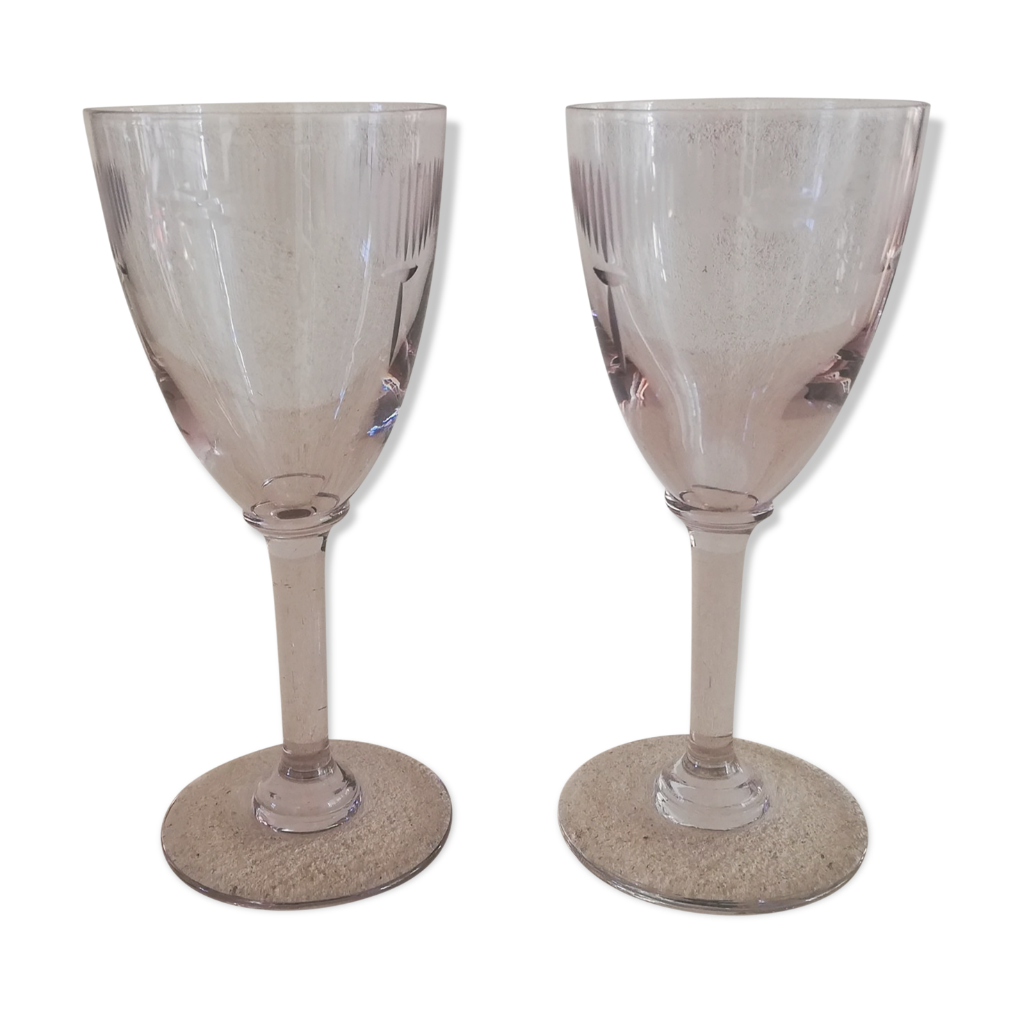 2 stemmed glasses early 20th