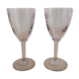 2 stemmed glasses early 20th