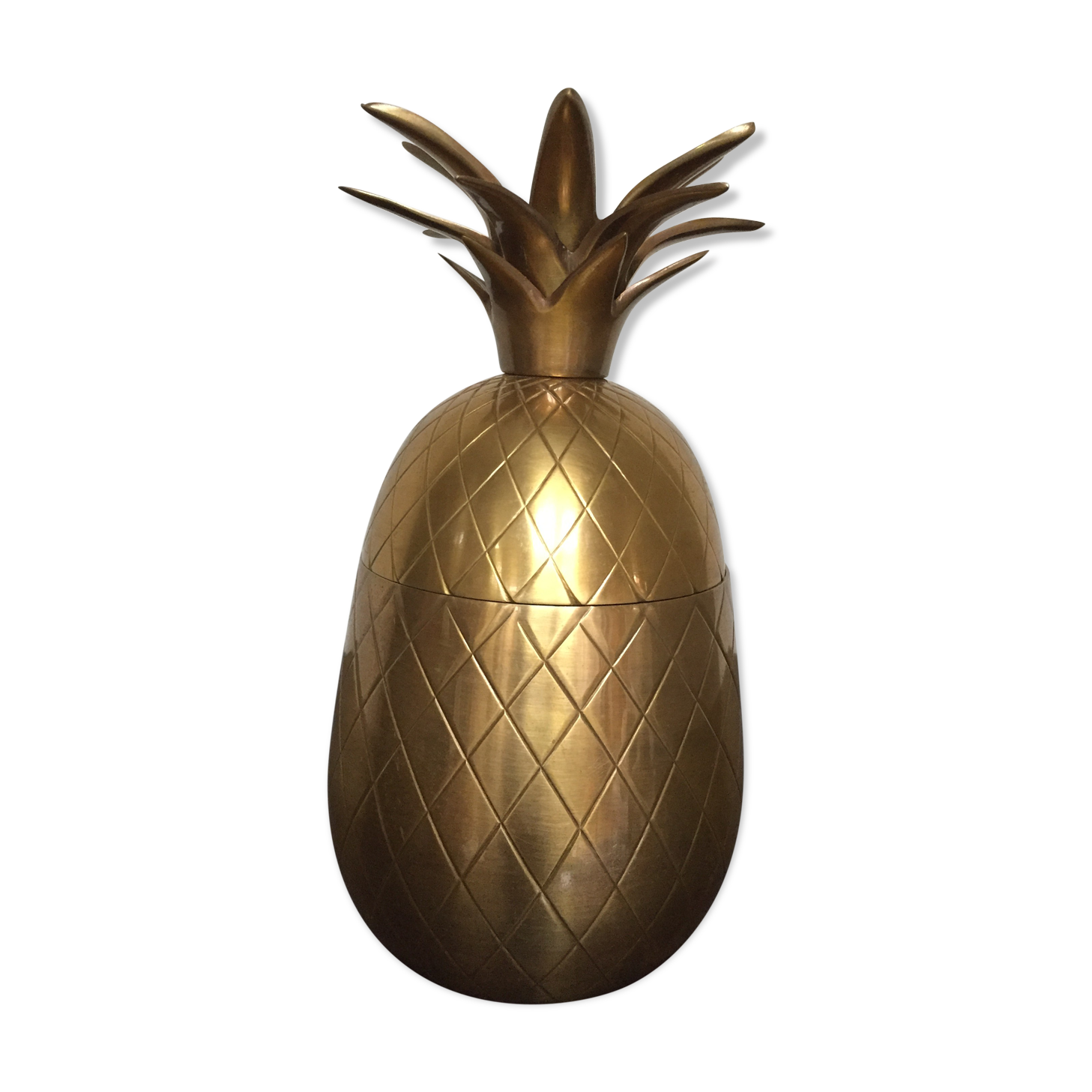 60's vintage brass pineapple ice bucket