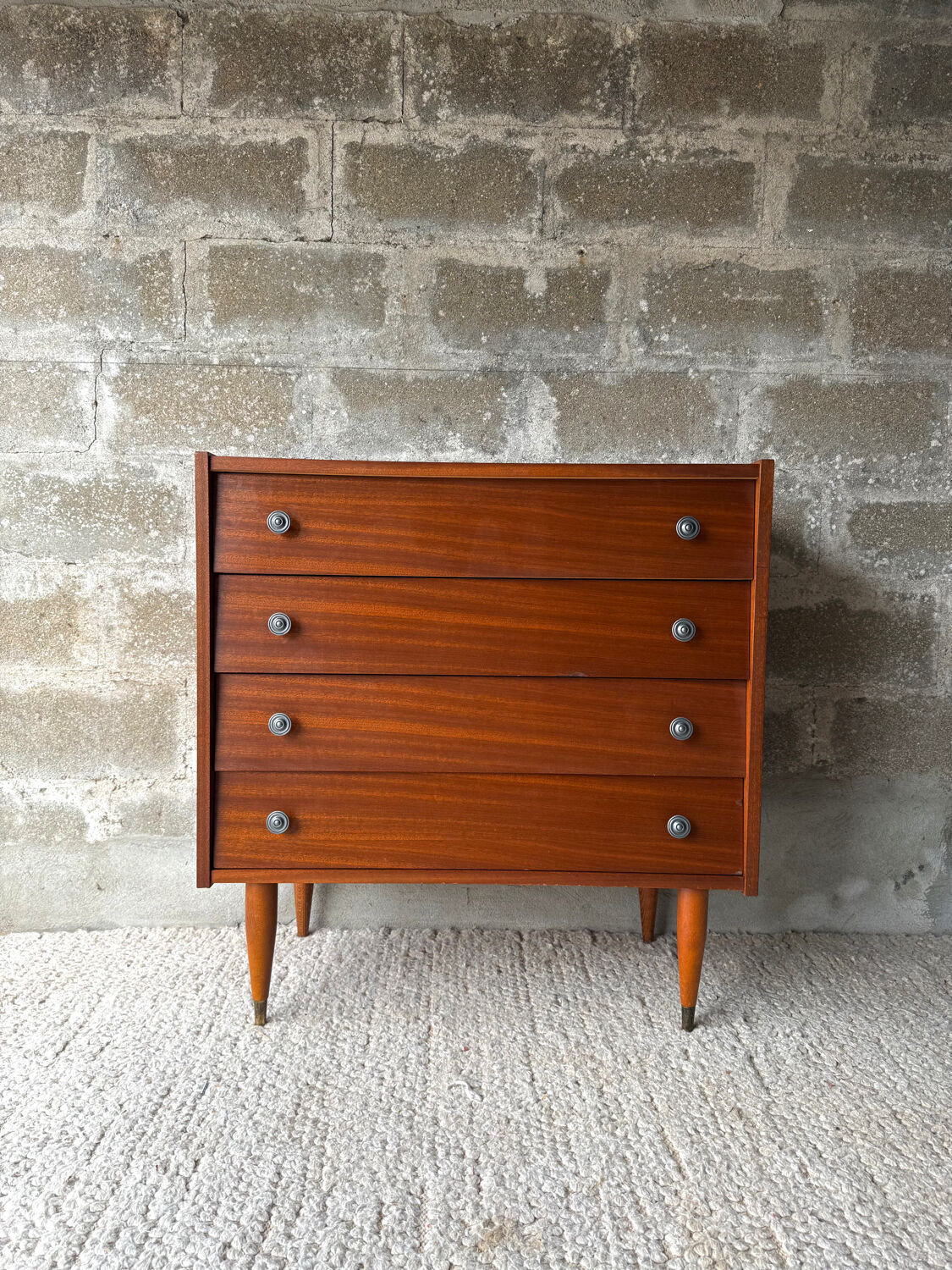 Vintage Scandinavian teak chest of drawers, 1960.