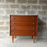 Vintage Scandinavian teak chest of drawers, 1960.