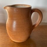 Antique pitcher la poterie des mottes stoneware brown beige vintage kitchen