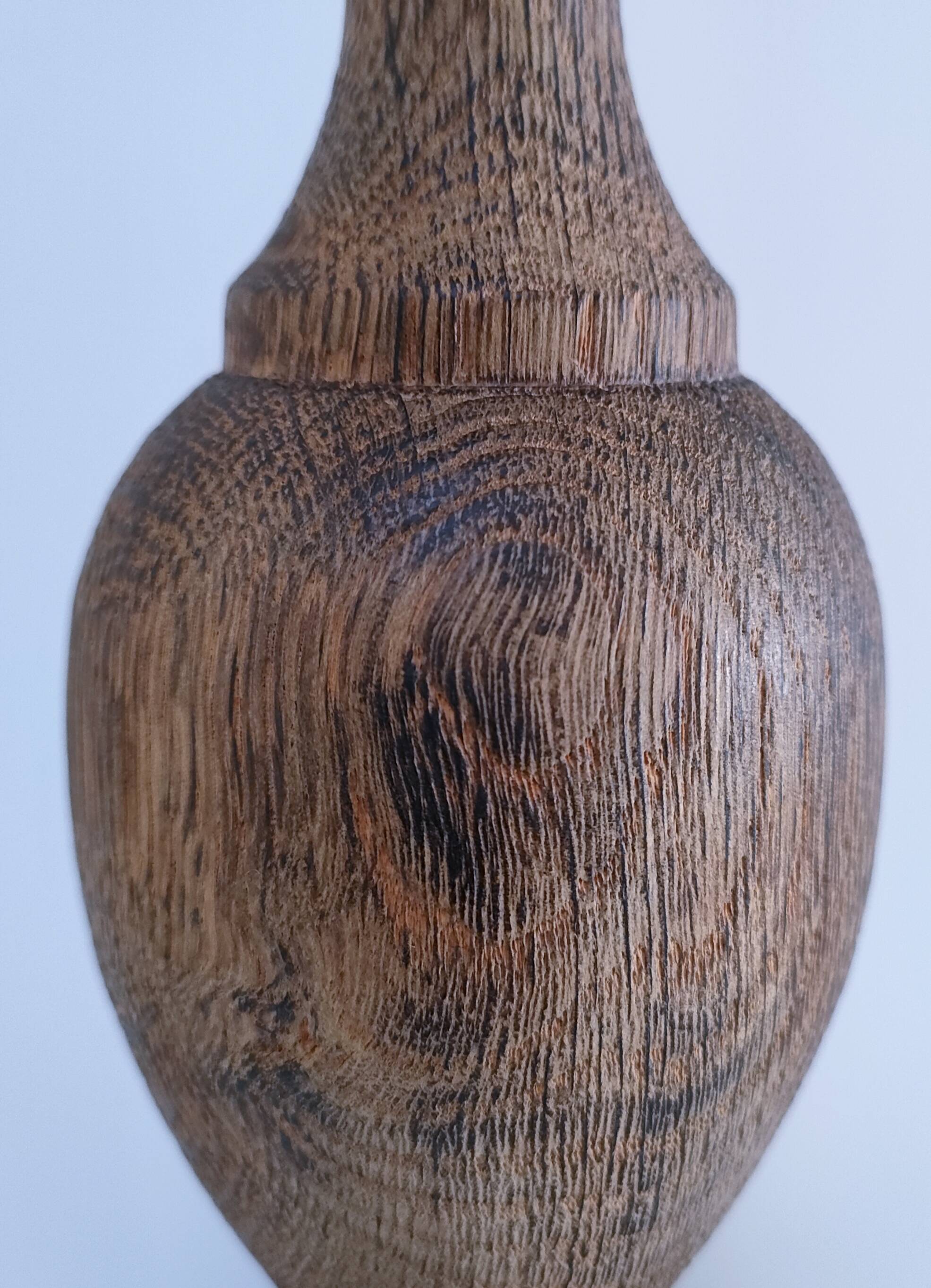 XL turned solid wood lamp base H.45.5 cm