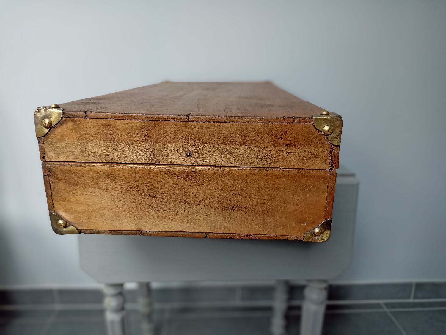 Antique wooden suitcase